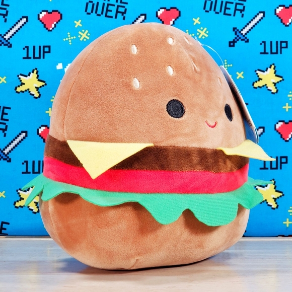 Squishmallow Carl the Cheeseburger 8" UltraSoft Stuffed Food Plush Toy NWT - Picture 2 of 12